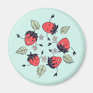 Aimant Fruit Kawaii à la fraise mûre