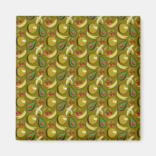 Aimant Fruits tropicaux sans soudure motif jaune