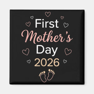 Aimant Ft Fête des Mères 2026 Cœurs Mignons Pieds de Bébé