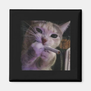 Aimant Fumer drôle Chat, Cigarette Kitty Gen Z Mème, Chat