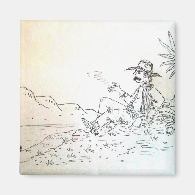 Aimant fumeur Cowboy (Devant)