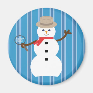 Aimant Fun and Fancy Blue Snowman Inspecteur