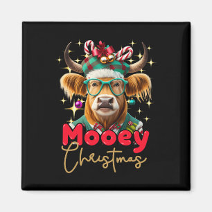Aimant Fun Cow Moey Christmas Scottish Family Group