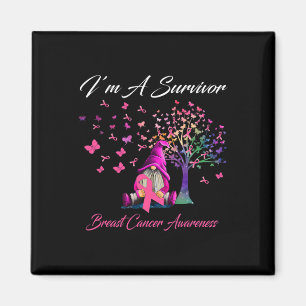 Aimant Fun Gnomes I'm A Survivor Cancer du sein Sensibili