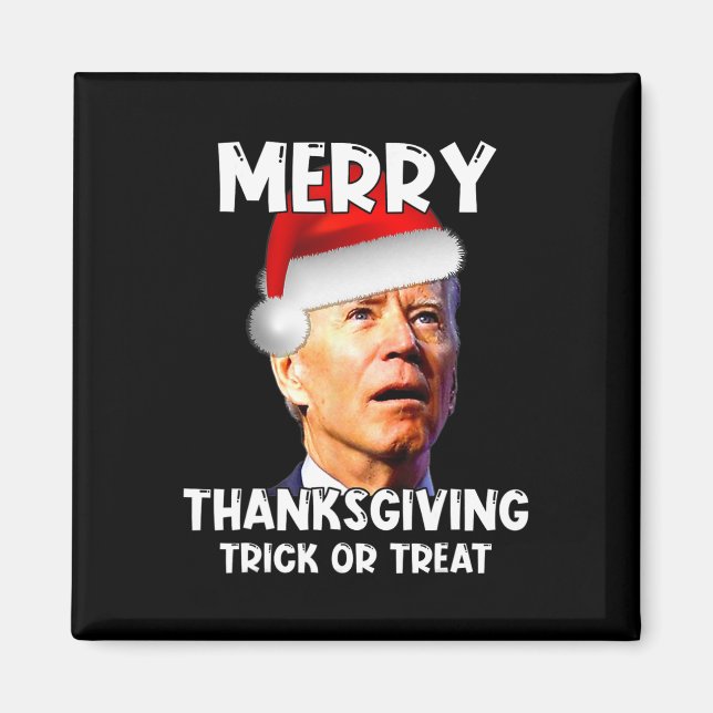Aimant Fun Joe Biden Santa Hat Joyeux Thanksgiving Christ (Devant)