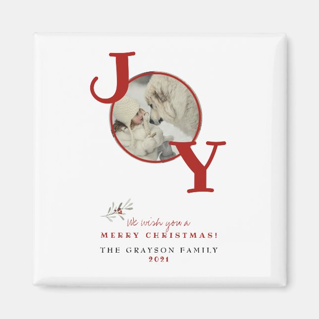 Aimant Fun Joyeux Noël Joie Photo Carte de vacances (Devant)
