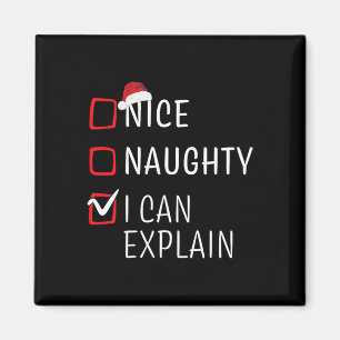 Aimant Fun Naughty Nice Noël Famille Pajama Hommes Femmes