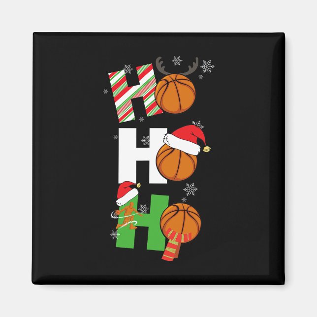 Aimant Fun Noël Bysketbyll Joueur de pyjama correspondant (Devant)