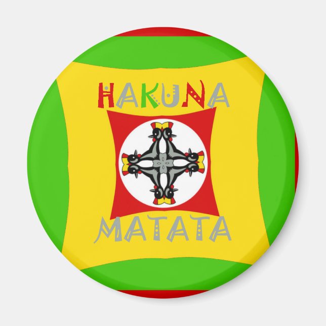 Aimant Fun Rasta couleur rouge or vert (Devant)