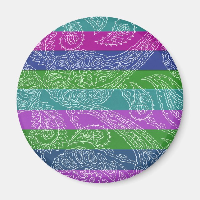 Aimant Fun Striley Paisley Imprimer Motif Été Fille (Devant)