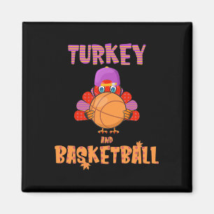 Aimant Fun Thanksgiving Turquie joue Basketball Tee Men B