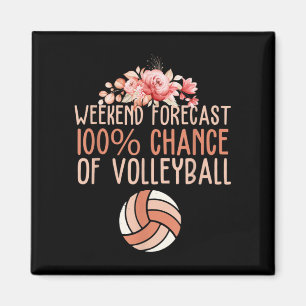 Aimant Fun Volleyball Week-end Prévision Volleyball Boho 