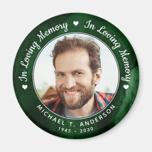 Aimant Funérailles Marbre vert Amour Mémoire