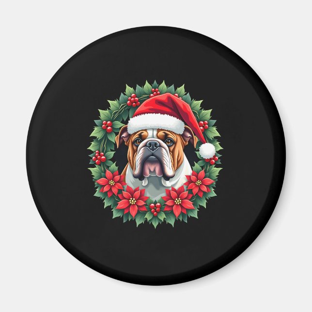 Aimant Funky Christmas English Bulldog Débardeur (Devant)