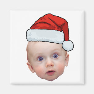 Aimant Funky Custom Face Photo Père Noël Head Christmas