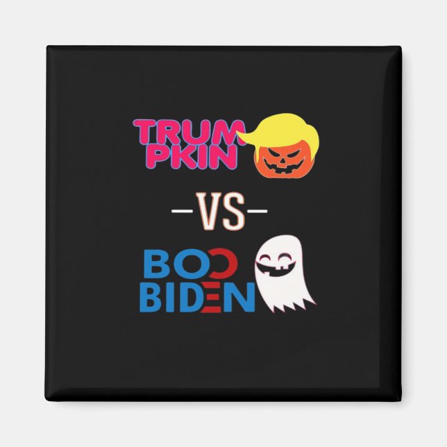 Aimant Funky Trumpkin Vs Boo Biden Classe Design Hallowee (Devant)