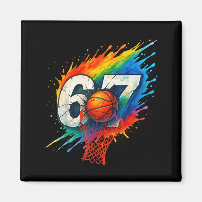 Aimant Funny 67 Basketball Six Seven 6 7 Meme 67  (Devant)