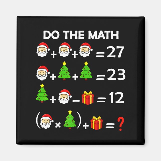 Aimant Funny 67 Meme Christmas Math Teacher Santa Six Sev (Devant)