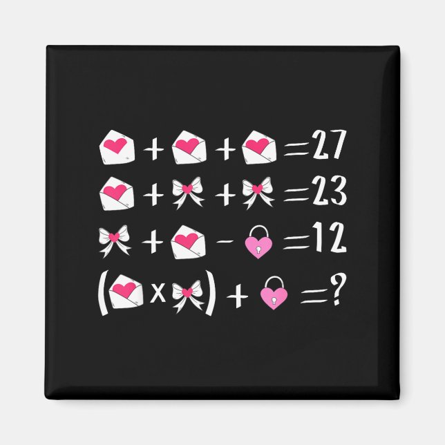 Aimant Funny 67 Meme Valentine Math Teacher Bow Six Seven (Devant)