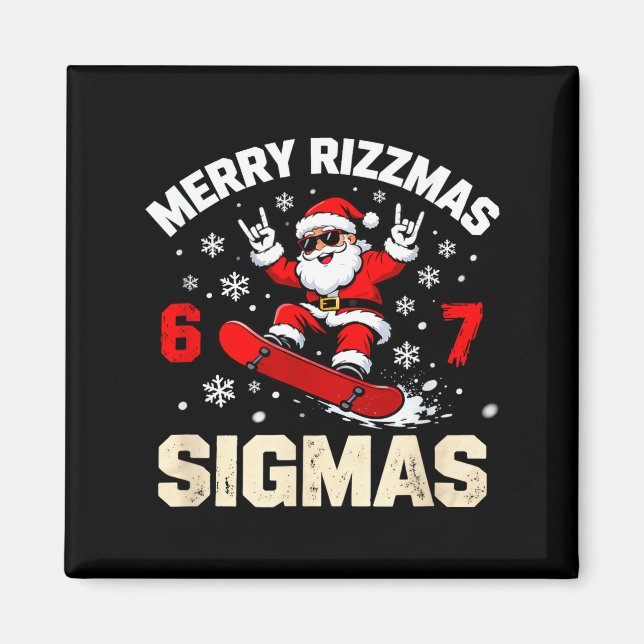 Aimant Funny 6-7 Meme Christmas Nice Naughty 67 Slang Tre (Devant)