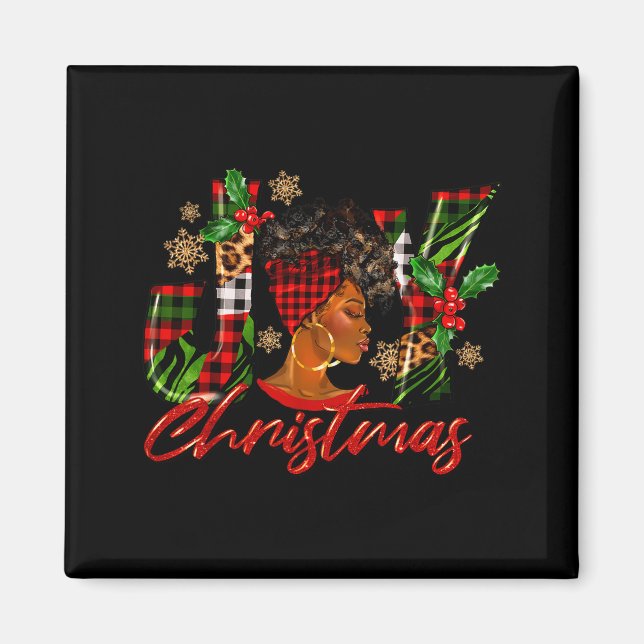 Aimant Funny African American Joy Christmas Black Woman A (Devant)