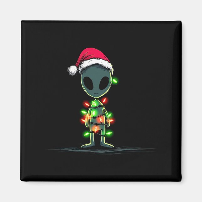 Aimant Funny Alien Christmas Graphics Lights Lover Extrat (Devant)