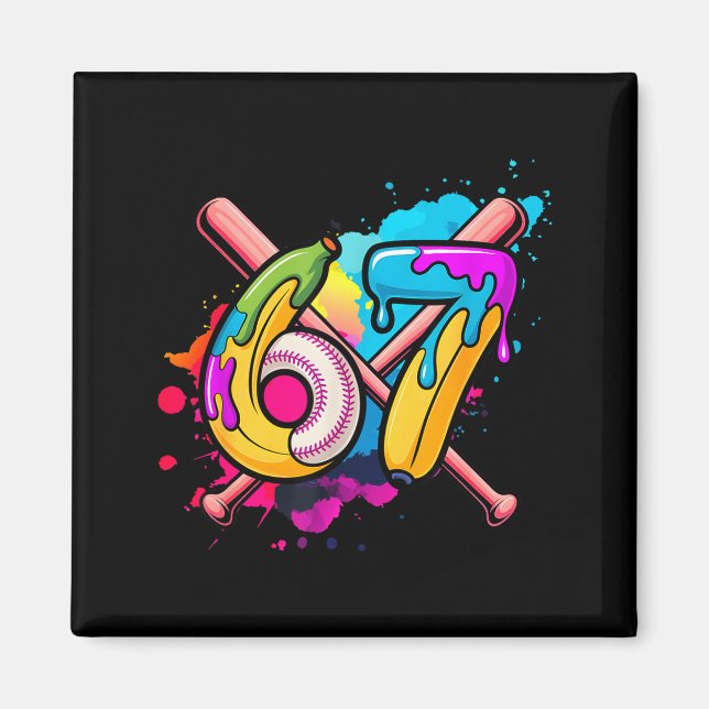 Aimant Funny Banana Baseball 67 Ice Cream Drip Meme  (Devant)