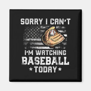 Aimant Funny Baseball Boys Désolé Je ne peux pas regarder