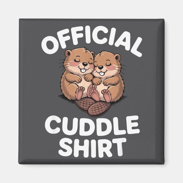 Aimant Funny Beavers Hugging Cuddle  (Devant)