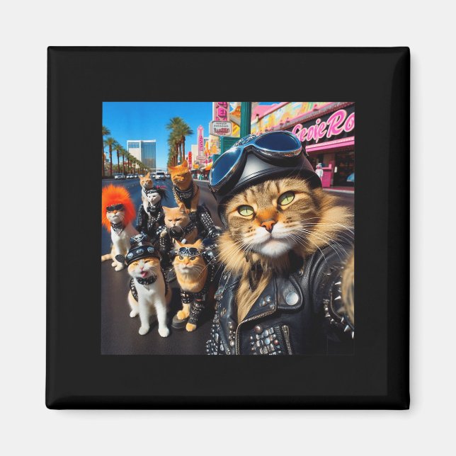 Aimant Funny Biker Cats Gangster Cats Street Motorcycle C (Devant)