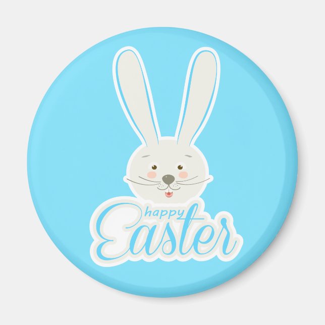 Aimant FUNNY BUNNY Joyeux OEufs de Pâques Chasse fête mig (Devant)