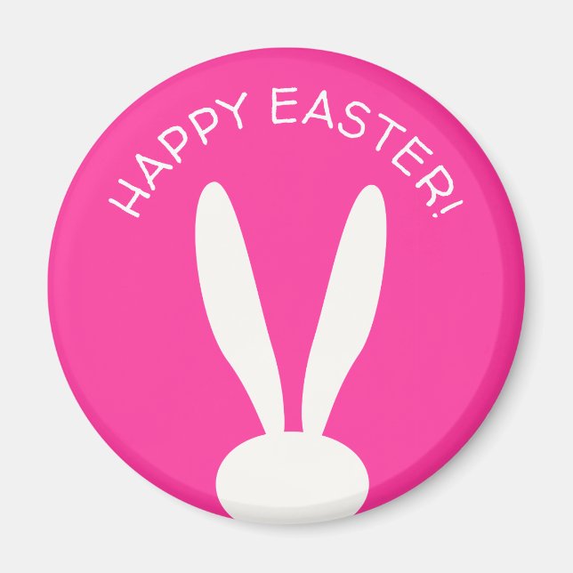 Aimant FUNNY BUNNY Joyeux OEufs de Pâques Fête de chasse  (Devant)