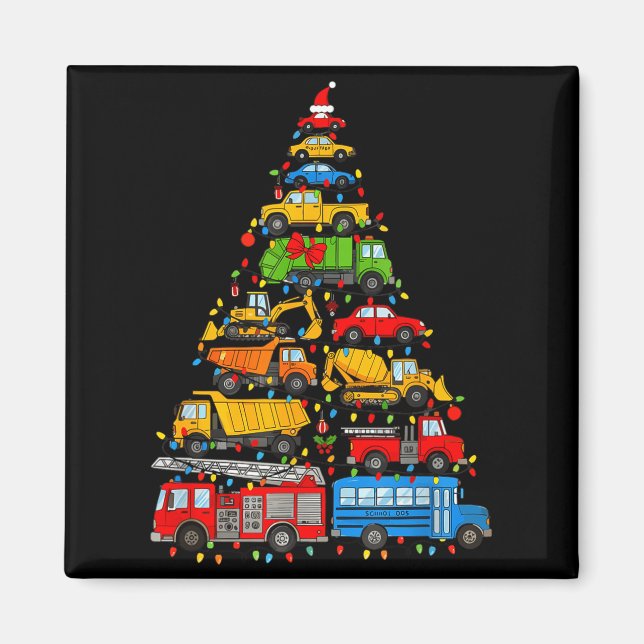 Aimant Funny Car Christmas Tree Xmas Light Boys Kids Todd (Devant)