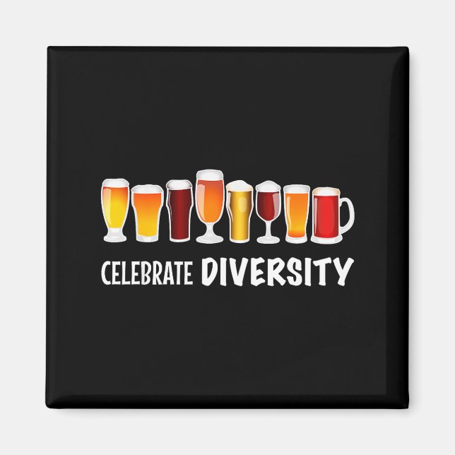Aimant Funny Celebrate Diversity Beer Clothing For Him An (Devant)