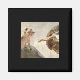 Aimant Funny Chat Dieu Création D'Adam Mème Jésus