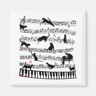 Aimant Funny Chat Music Note, Cadeau Pour Piano Player, M