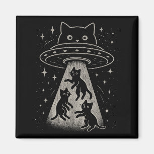 Aimant Funny Chat Ufo Cute Kitty Espace Alien Aes