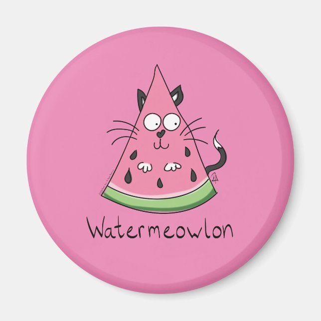 Aimant Funny Chat Watermelon mignon Kids (Devant)