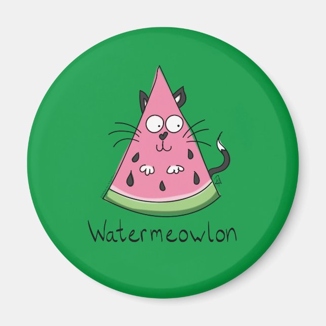 Aimant Funny Chat Watermelon mignon Kids (Devant)