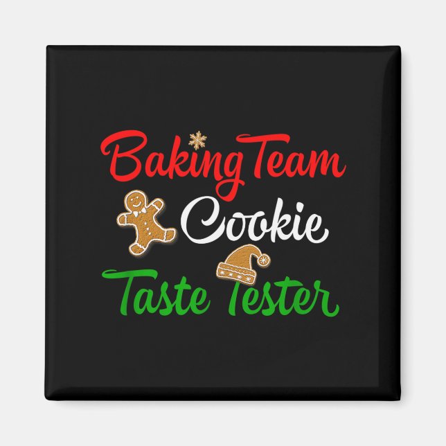 Aimant Funny Christmas Baking Team Cookie Taste Tester  (Devant)