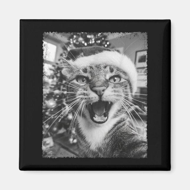 Aimant Funny Christmas Cat Selfie  (Devant)