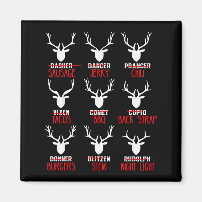 Aimant Funny Christmas Deer Hunters All Of Santa's Reinde (Devant)