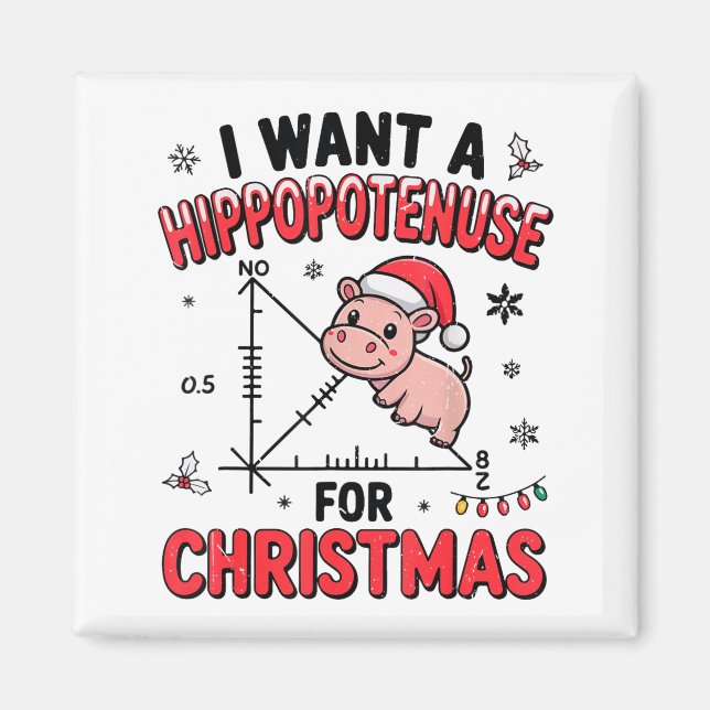Aimant Funny Christmas Hiptamus Math Teacher Gift Ugly Sw (Devant)