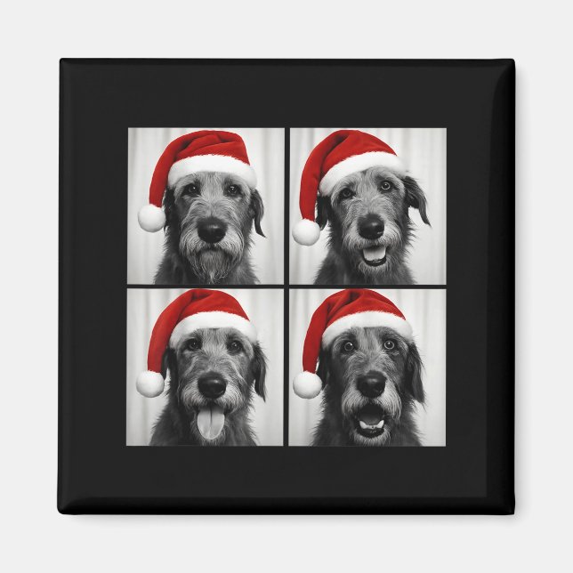 Aimant Funny Christmas Irish Wolfhound Santa Dog Lover Ph (Devant)
