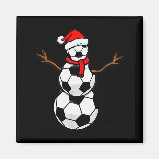 Aimant Funny Christmas Soccer Santa Snowman  (Devant)