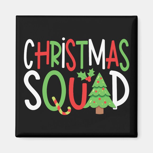 Aimant Funny Christmas Squad Famille Vacances (Devant)