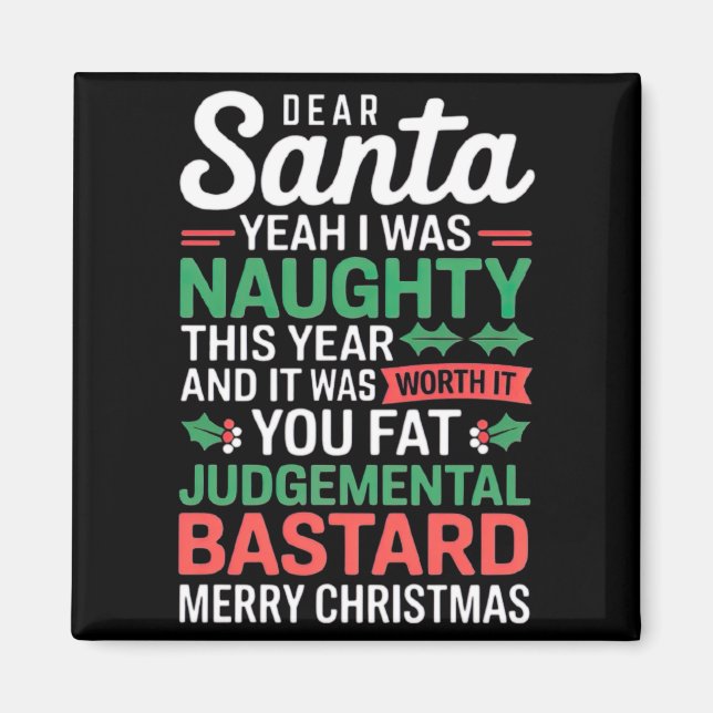 Aimant Funny Christmas T Shirt  (Devant)