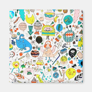 Aimant Funny Colorful Alien Monsters Party