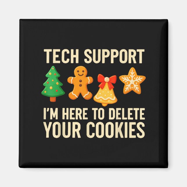 Aimant Funny Cookies Christmas Gingerbread Tech Suprt Men (Devant)