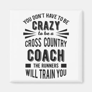 Aimant Funny Cross Country Coach Crazy
